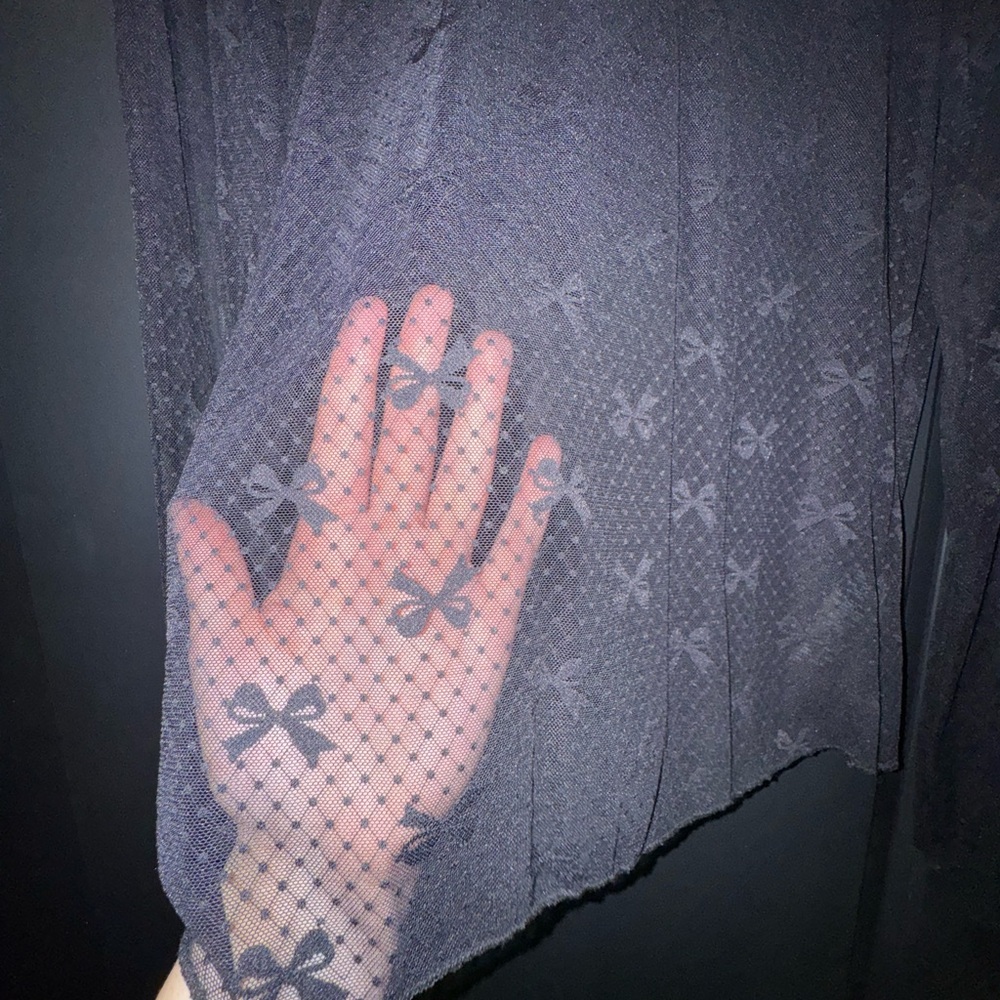 Maeve Black Sheer Lace Blouse - Picture 2 of 3